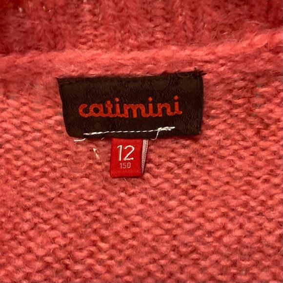 Catimini Girls Wool Blend Zip Front Cardigan Sweater Size 12 - Picture 6 of 8